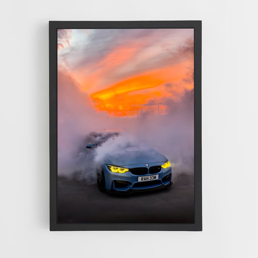 Poster Blue Smoke Racer – affiche BMW (vue 2)